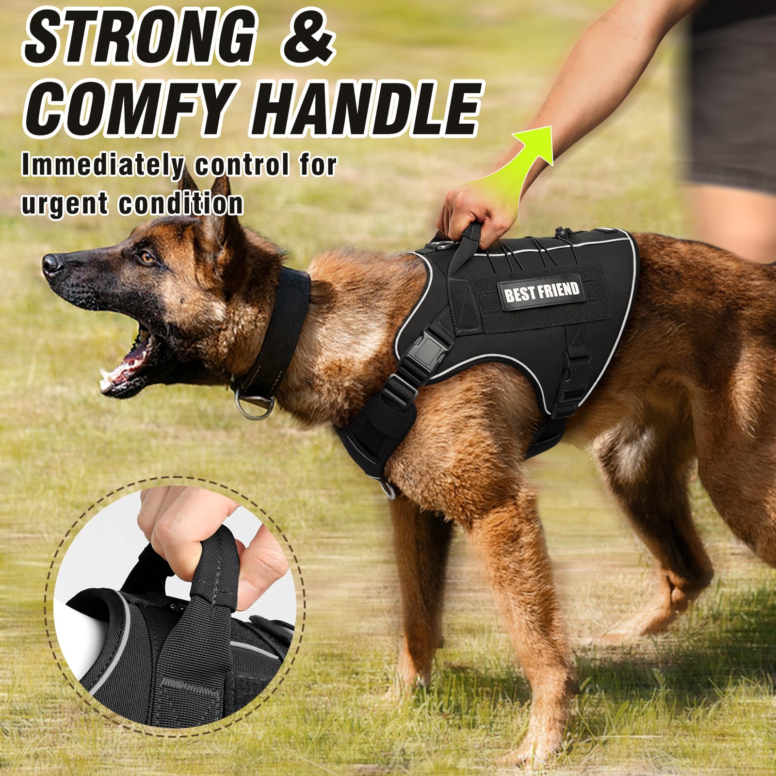 MOOGROU tactical harness side-wear application demonstrates easy on-off