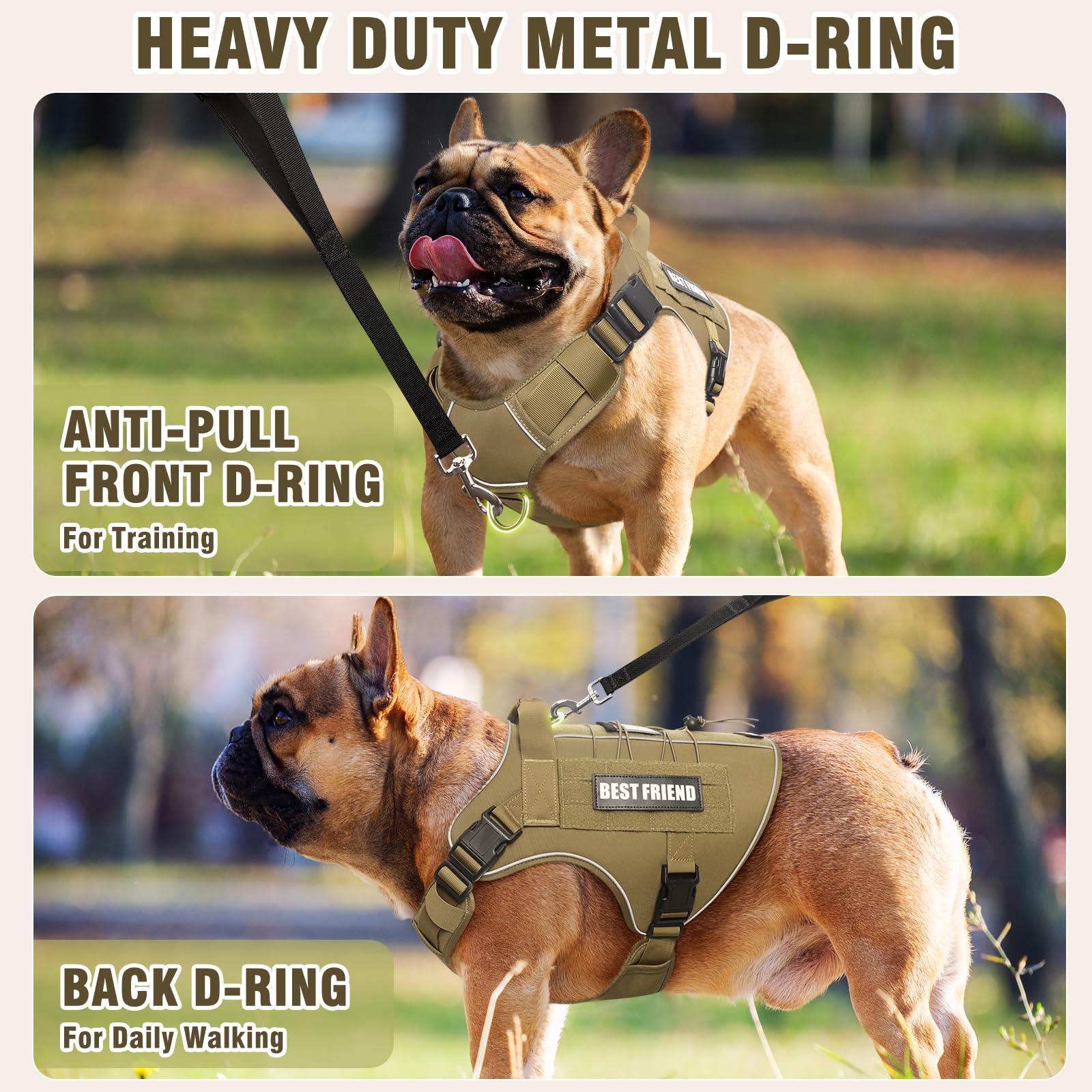 MOOGROU tactical dog harness with handle for controlled handling during training