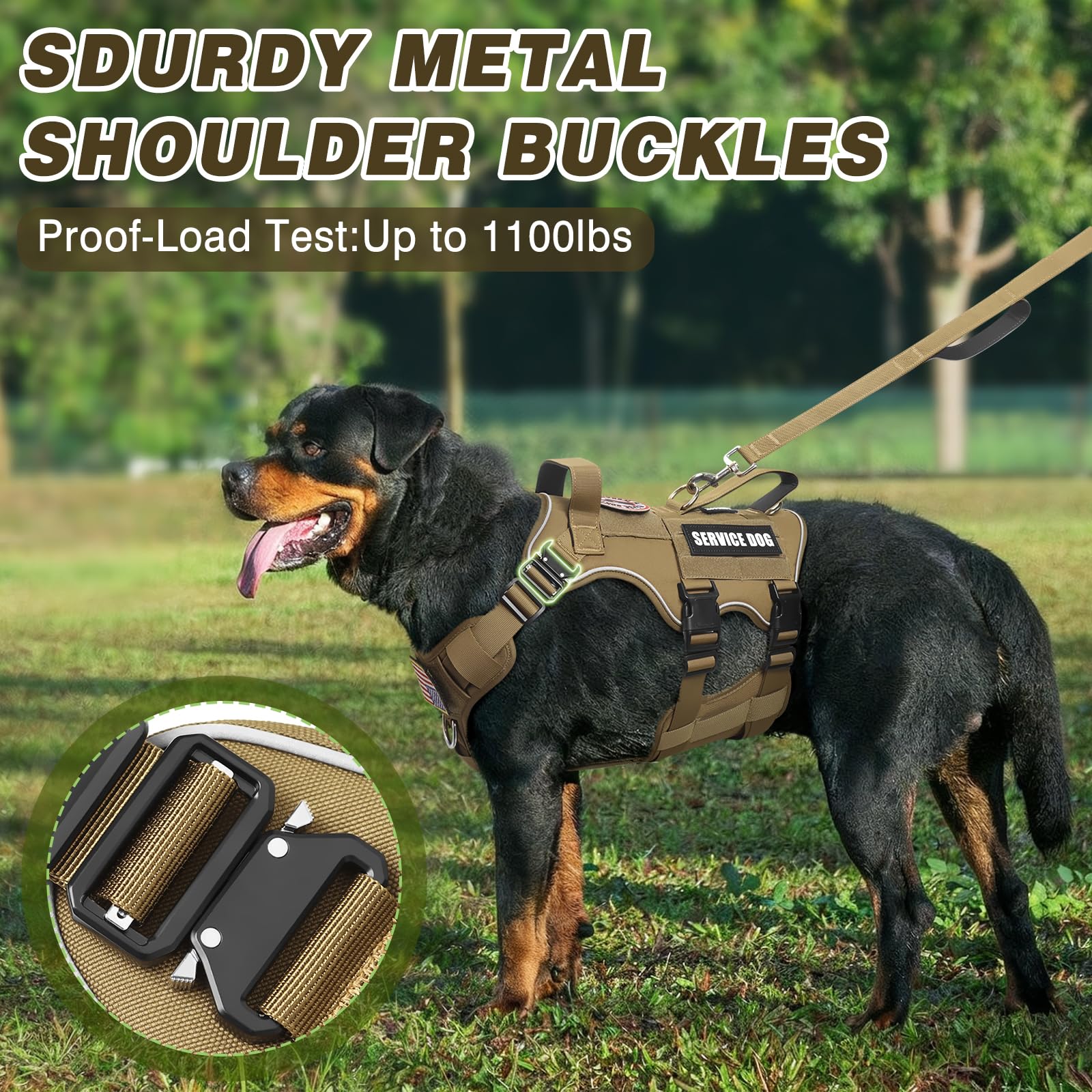 MOOGROU tactical vest clip-leash area supports versatile leash setups