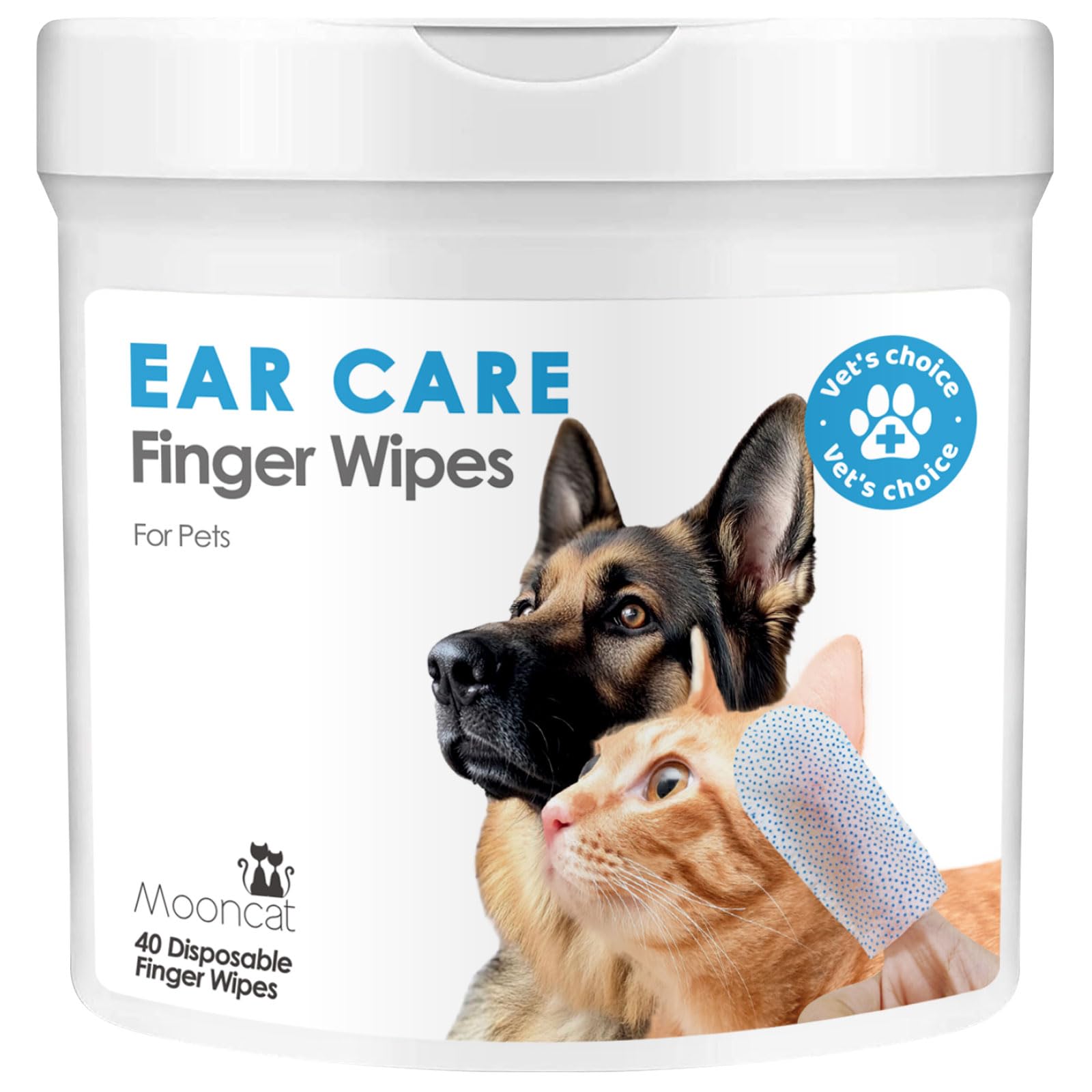 Mooncat Ear Wipes aloe-vera detail signals gentle cleansing and soothing care.