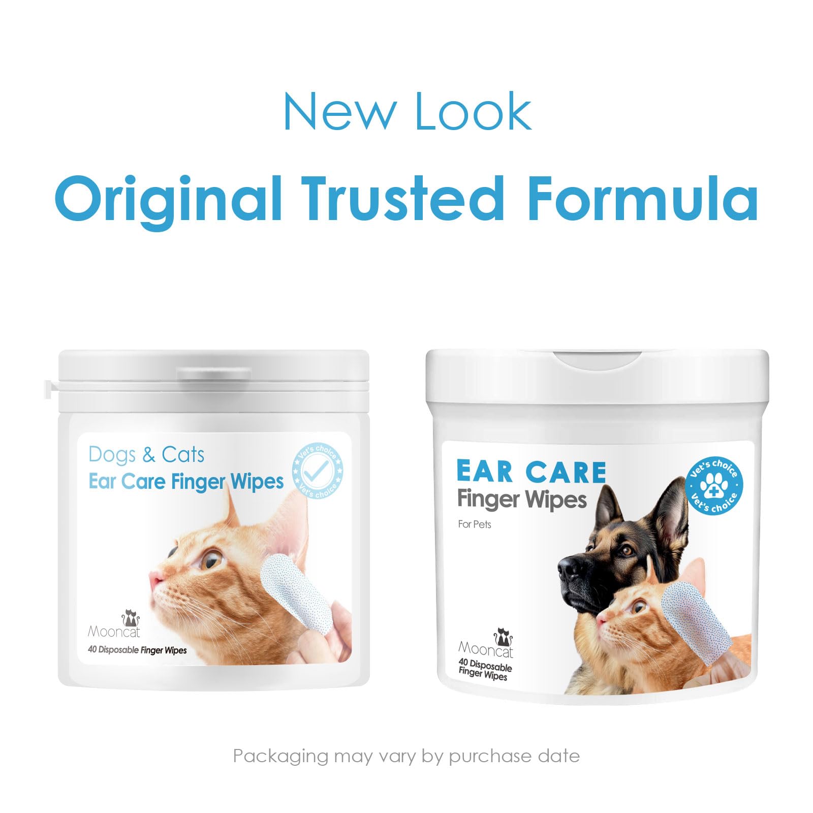 Mooncat Ear Wipes on finger demonstrates gentle, stress-free ear cleaning.