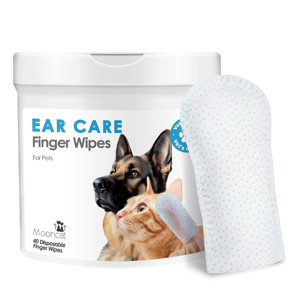Mooncat Ear Wipes pack closeup, showcasing convenient ear care for at-home cleaning.
