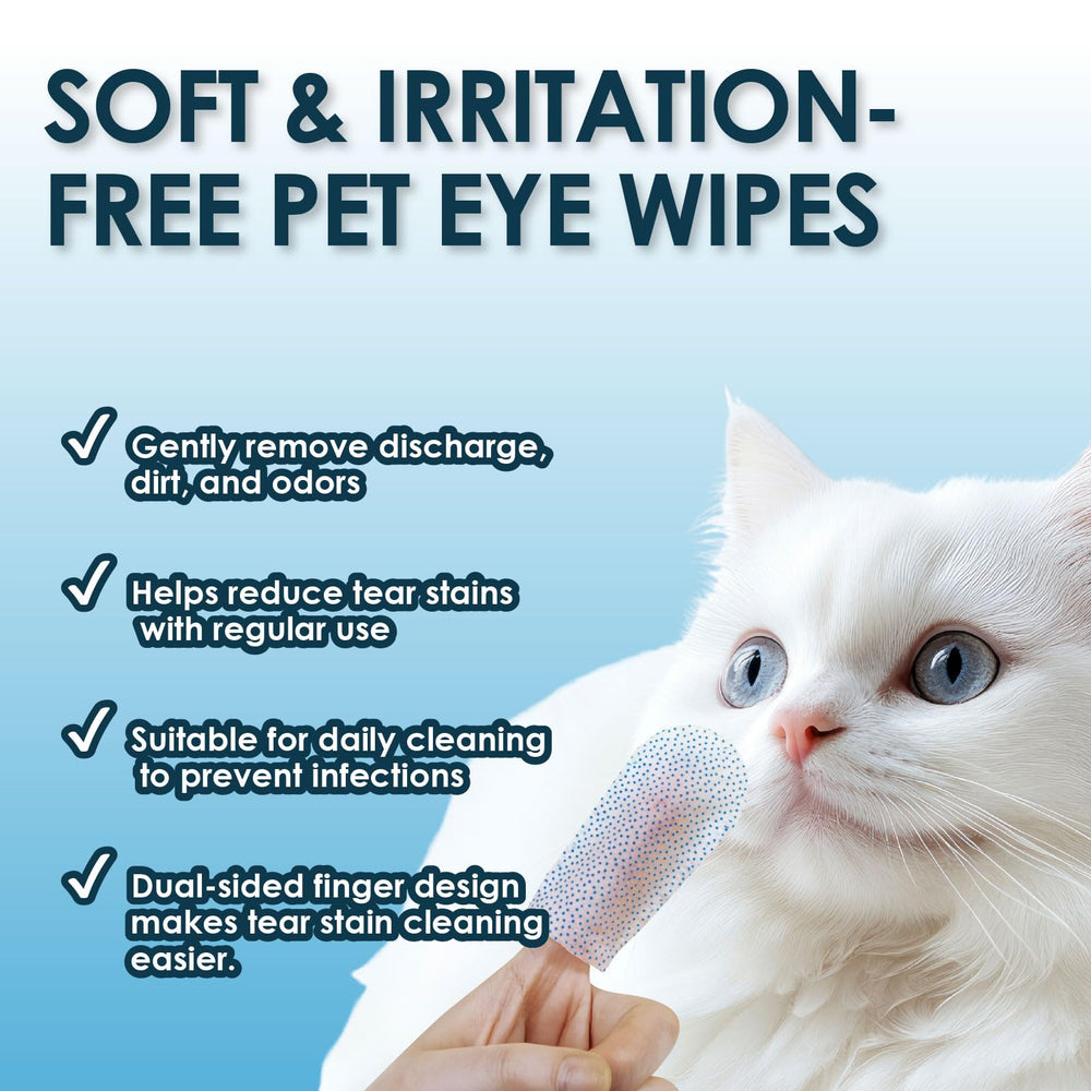 Mooncat eye wipes feature Aloe Vera formula for comfortable daily cleaning.