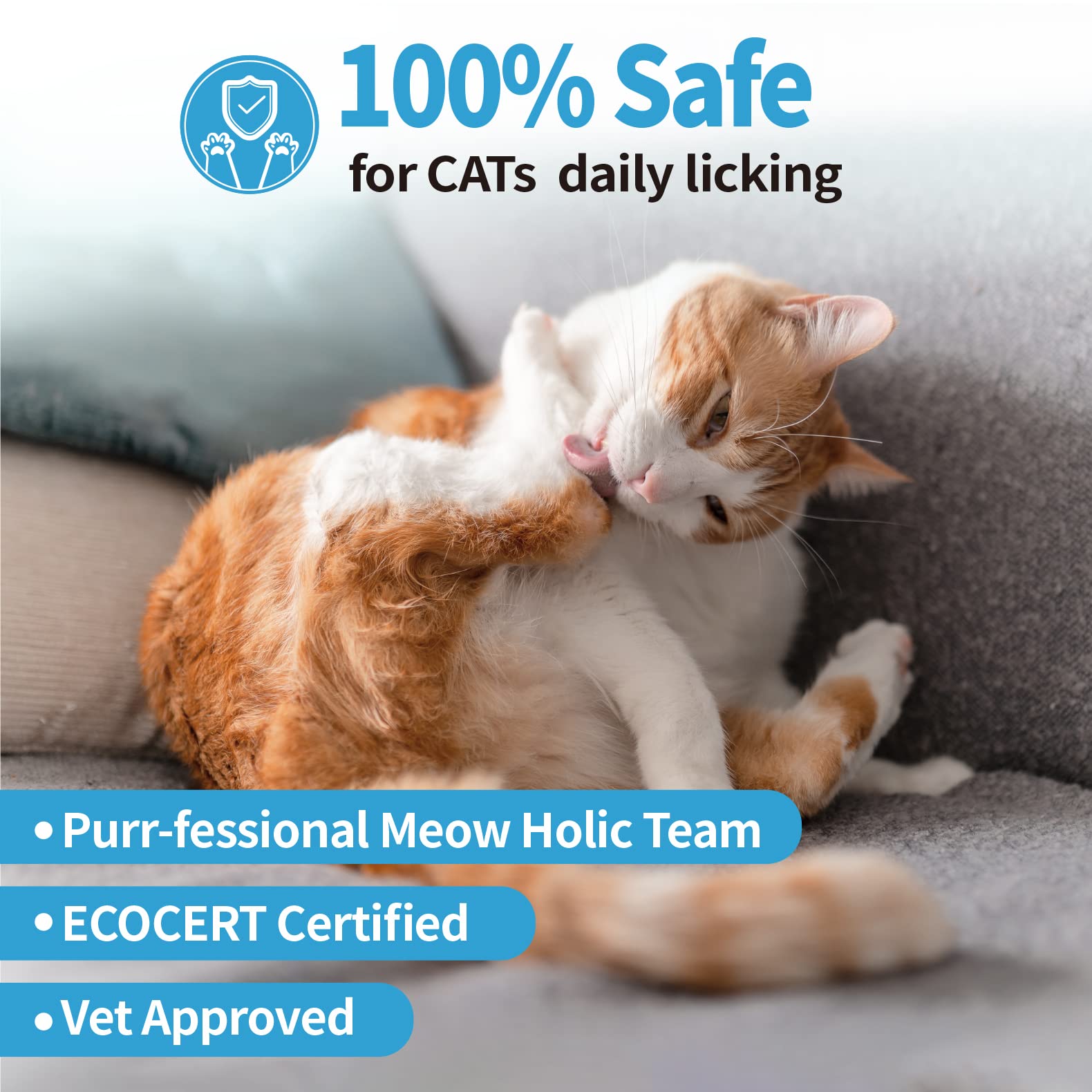 Mooncat undercoat deshedding action image suggests reduced loose fur during grooming.