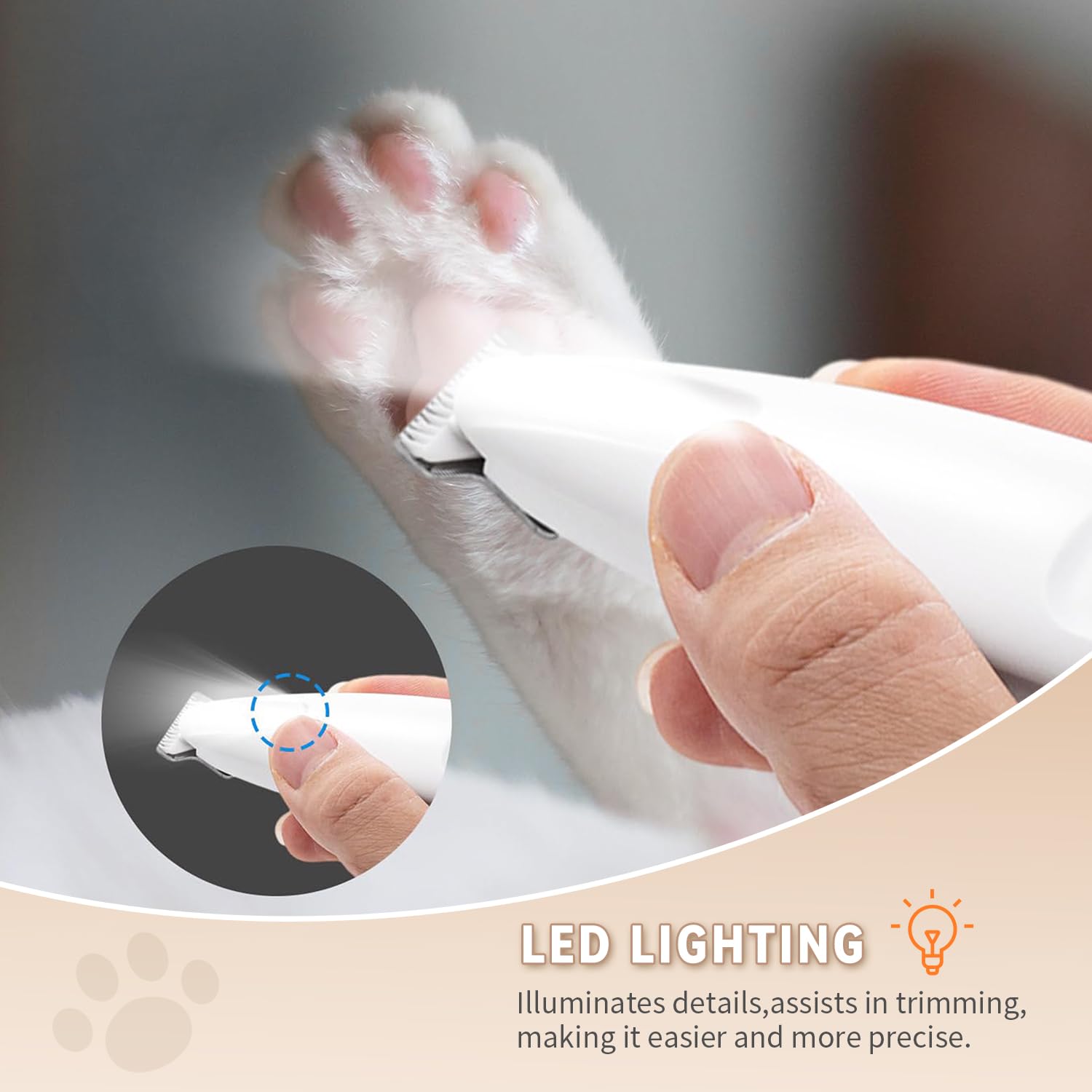 MOONEON lightweight-trimmer-90g is easy to handle during long grooming sessions.