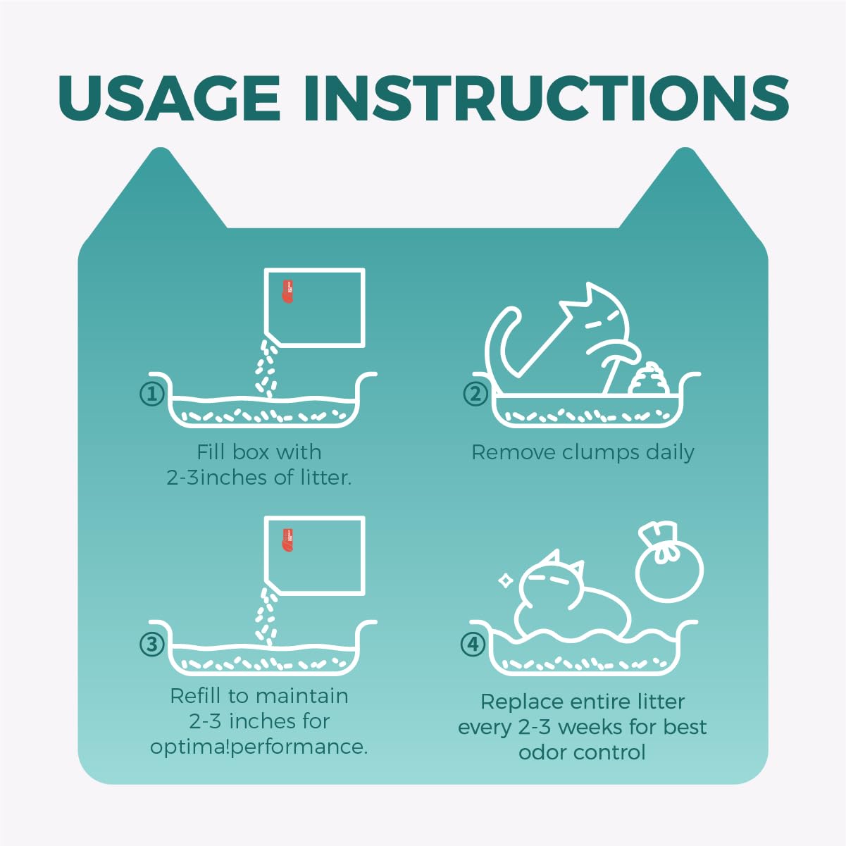 MOONFOREST Tapioca Cat Litter tidy-litter-area visuals suggest a fresher home.