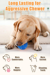 Moonorange dog tennis ball blue-circle side view demonstrates easy visibility during outdoor games.