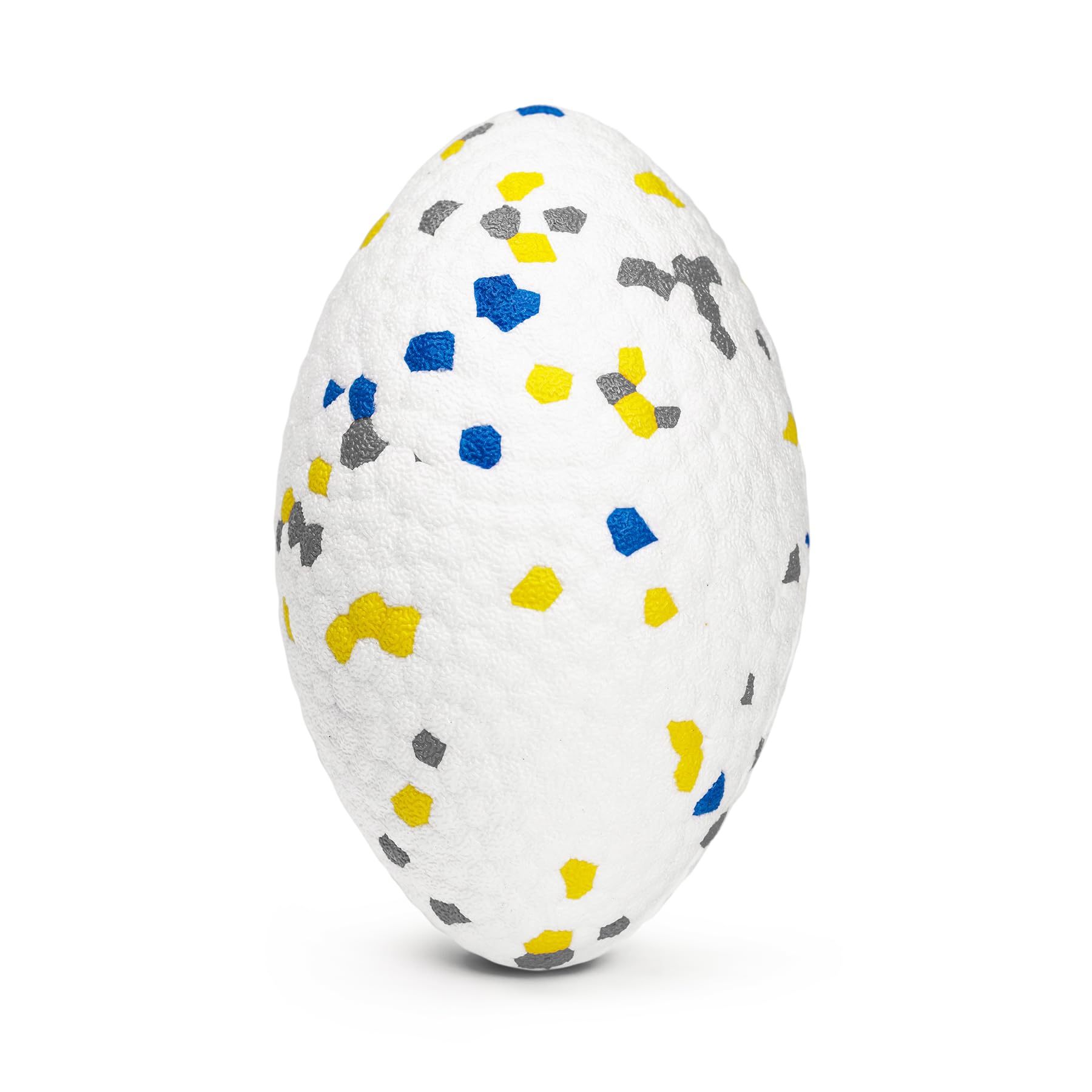 Moonorange indestructible dog rugby ball front view for aggressive chewers and outdoor play.