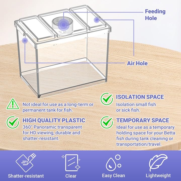 Moonorange mini betta tank feeding hole eases small-pet feeding