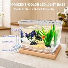 MoonOrange mini Betta tank stackable design blends with decor and saves space.