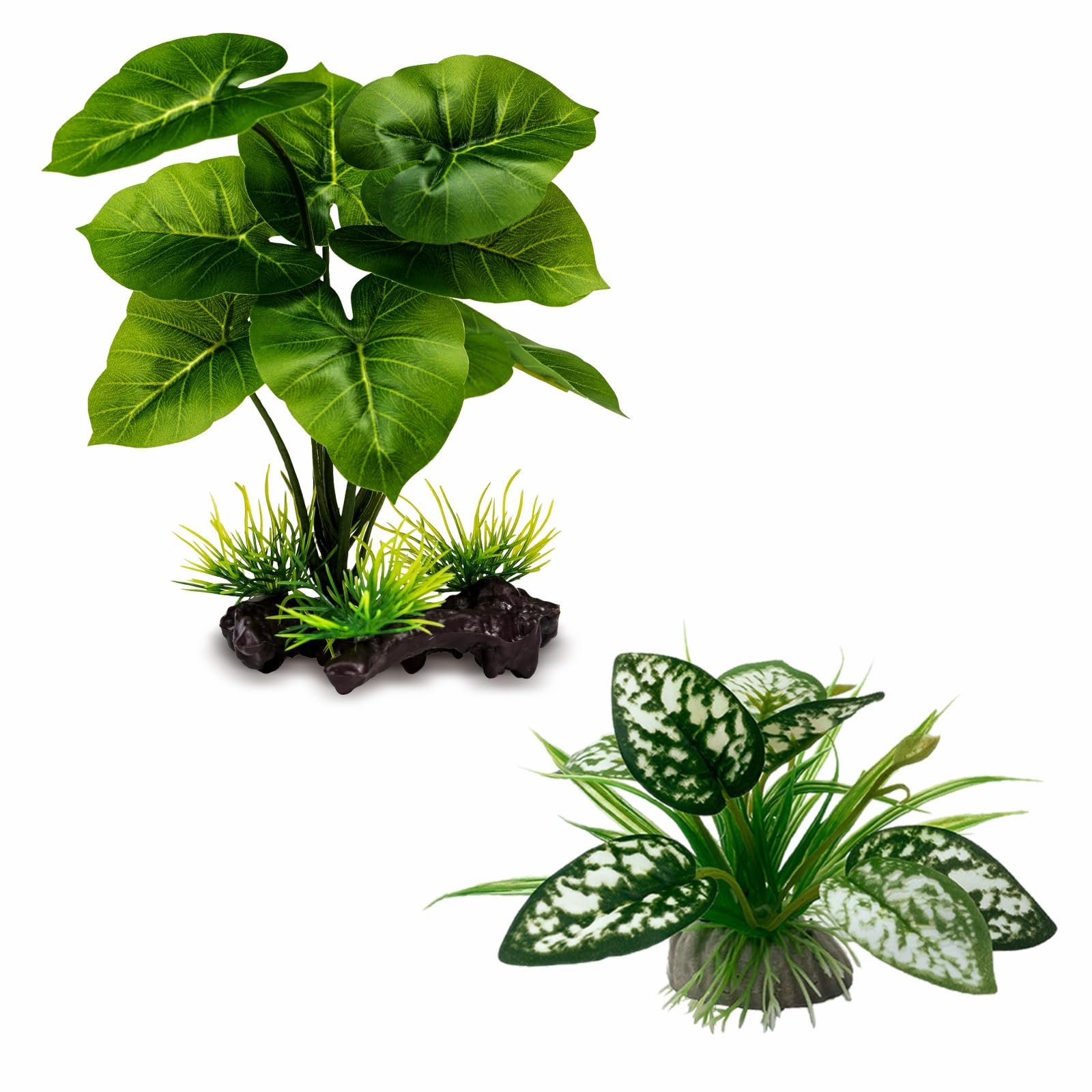 Moonorange reptile artificial plants leaves closeup showing realistic foliage for terrariums and hides