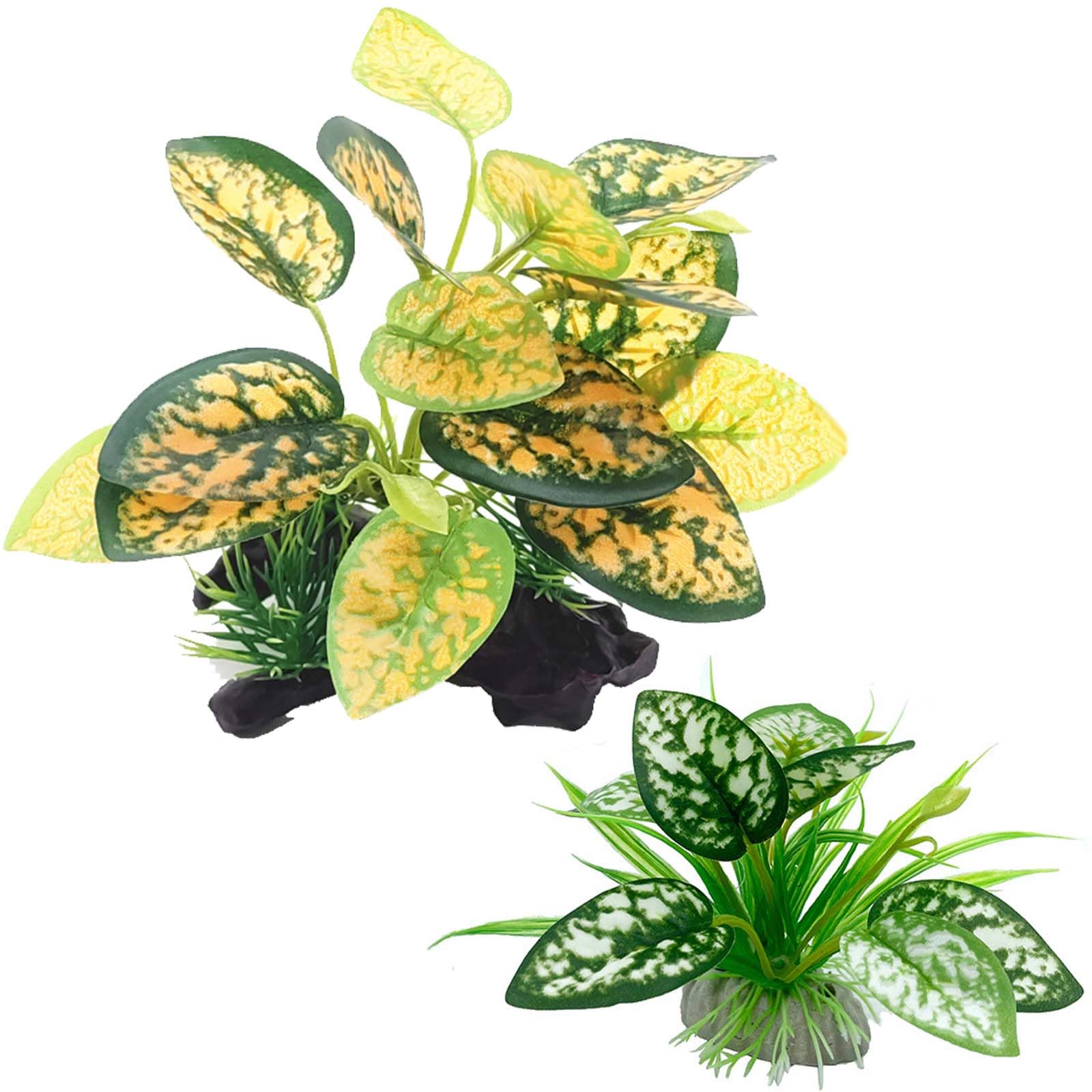 Moonorange reptile artificial plants leaves provide hiding spots and natural-looking décor