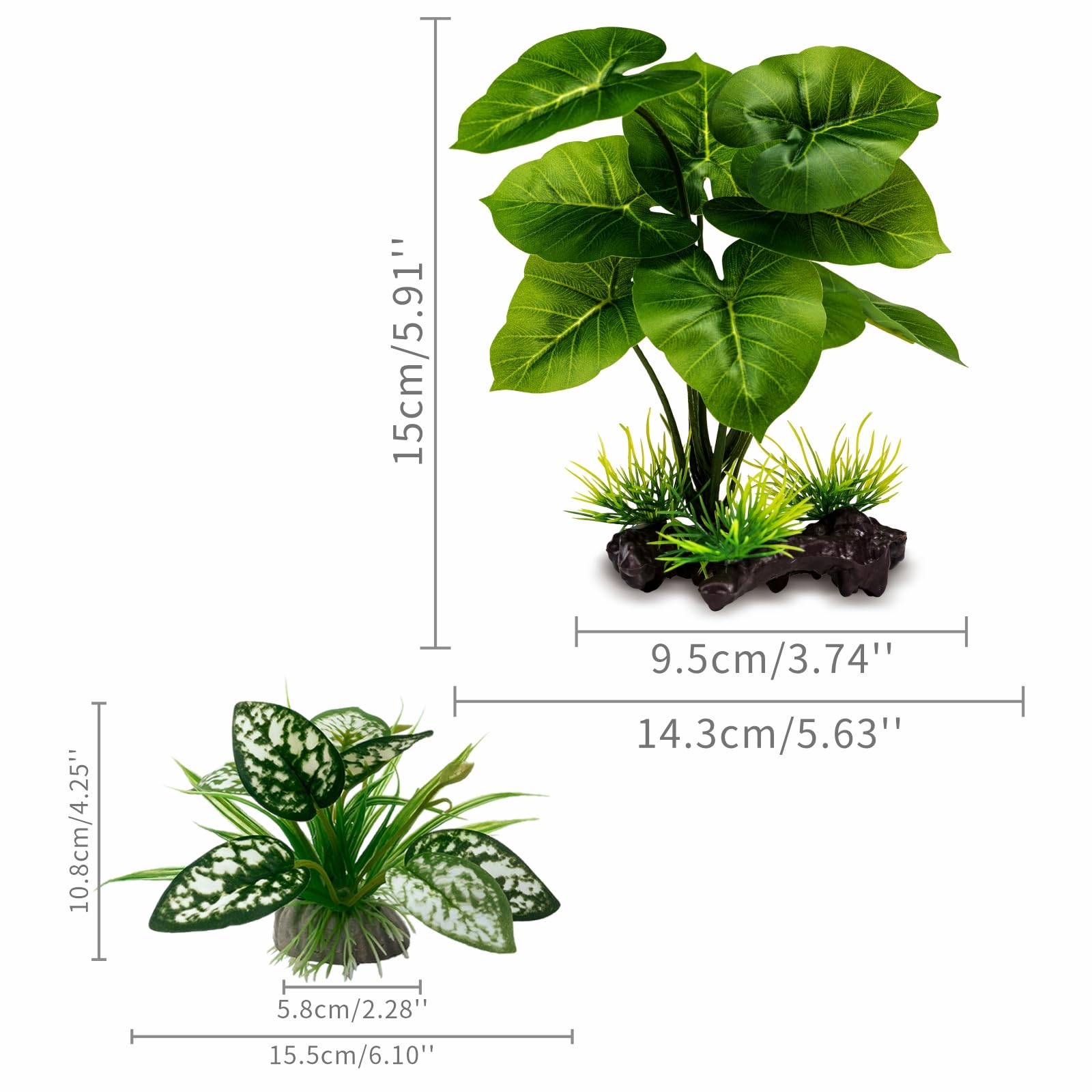 Moonorange reptile artificial plants pedestal base keeps plants stable in terrariums and tanks
