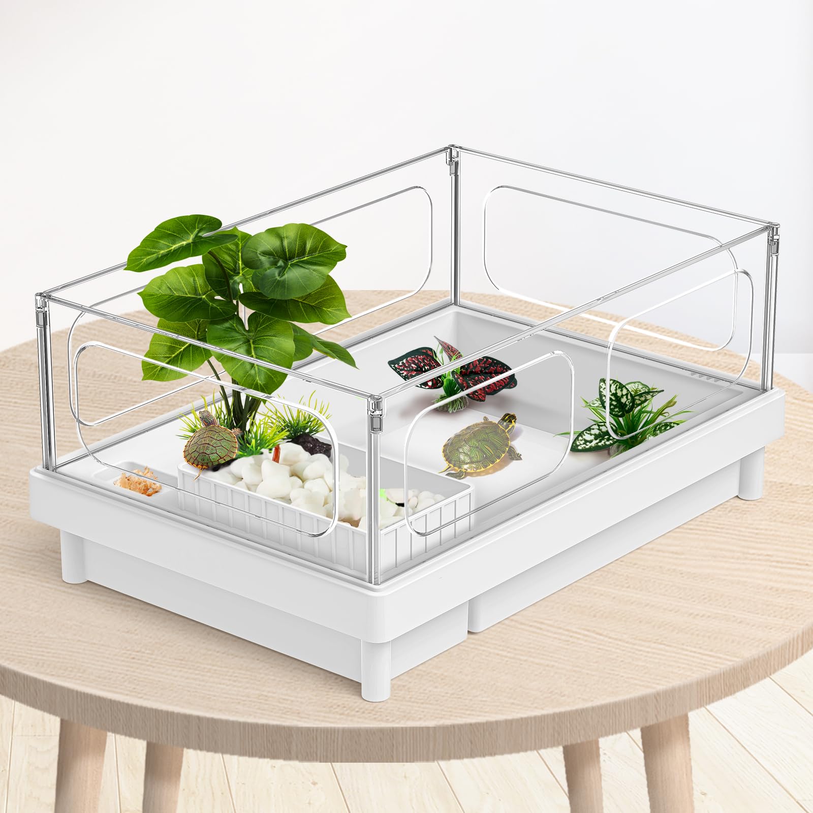 Moonorange reptile artificial plant decor enhances concealment and tank aesthetics.