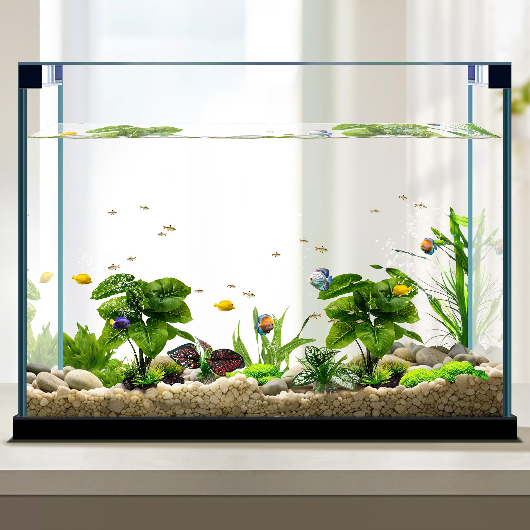 Moonorange reptile plants care-friendly design simplifies cleaning in tanks.
