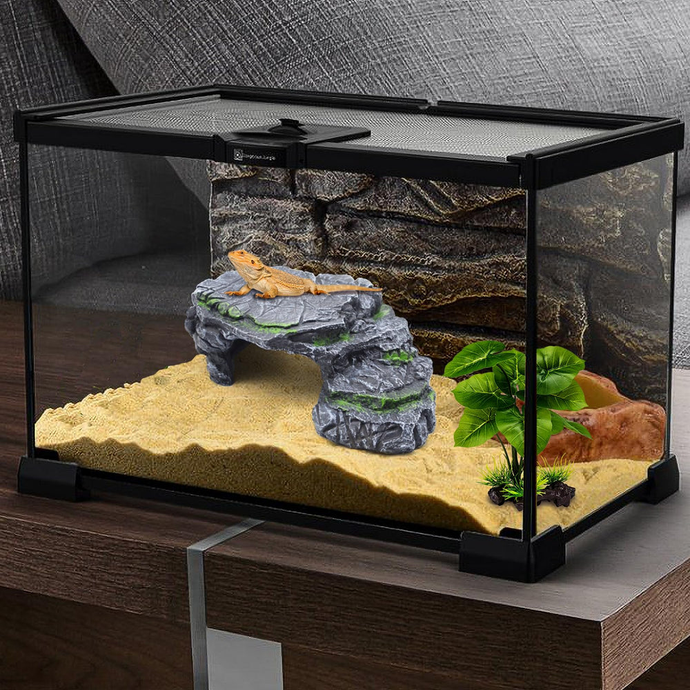 MoonOrange Rock-Design Turtle Habitat – lifelike surface for basking and hide.