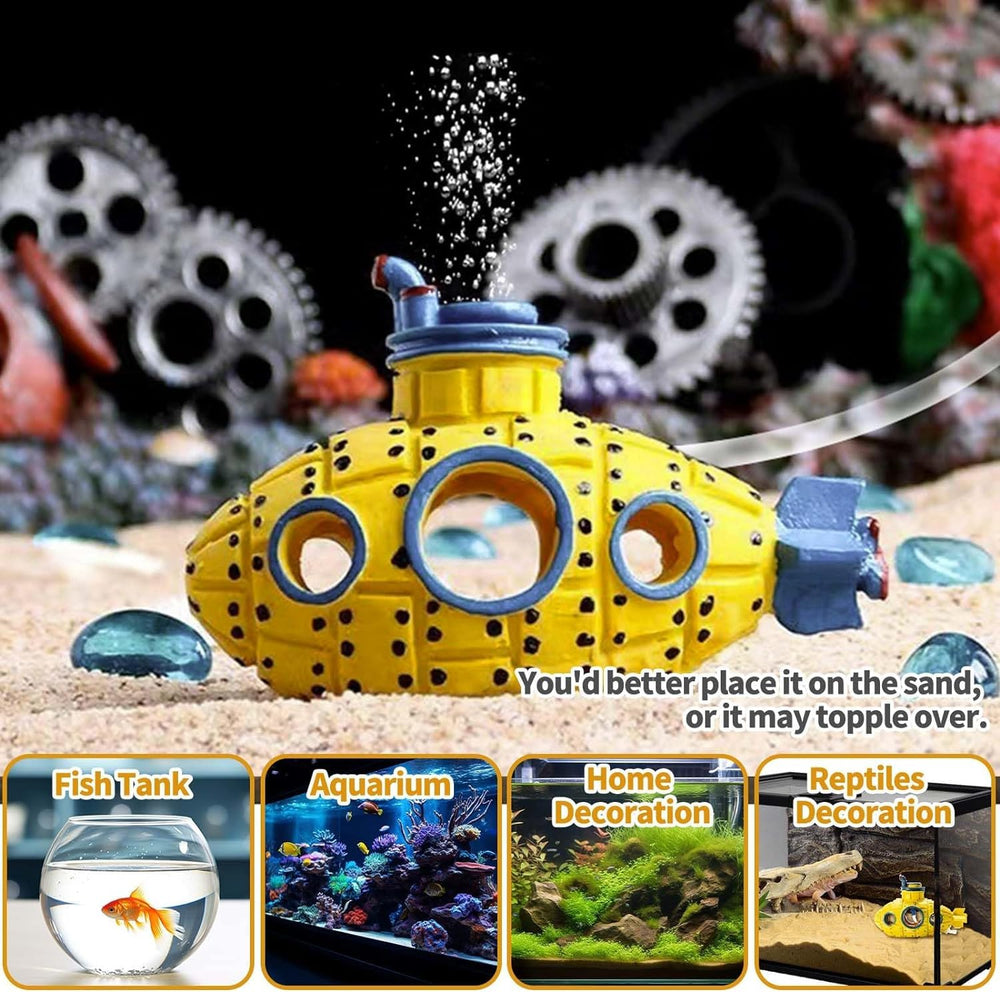 Moonorange Submarine-Yellow aquarium setup enhances landscape and fish enjoyment