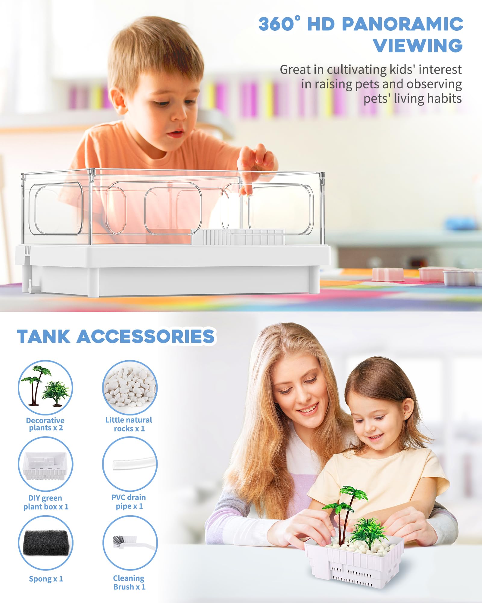 MoonOrange turtle tank accessories pack image emphasizes complete setup for immediate setup.