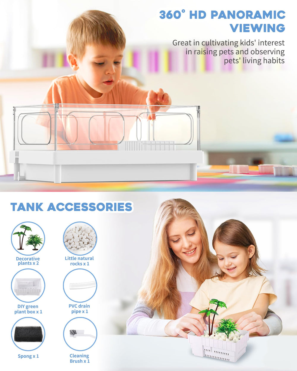 MoonOrange turtle tank accessories pack image emphasizes complete setup for immediate setup.