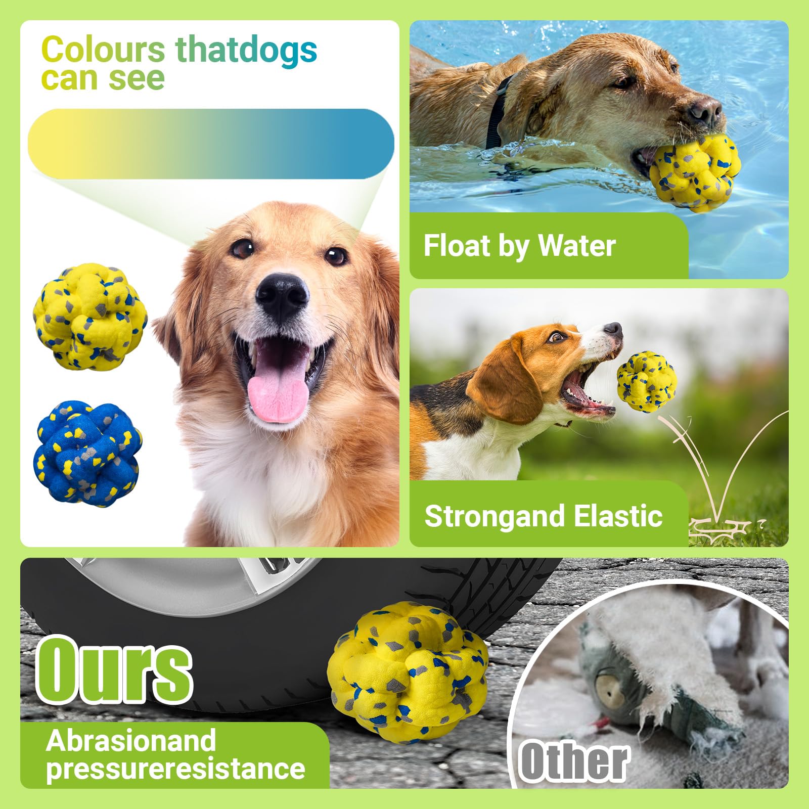 Moonorange Upgrade Dog Balls vibrant colors attract dogs during interactive play and fetch.