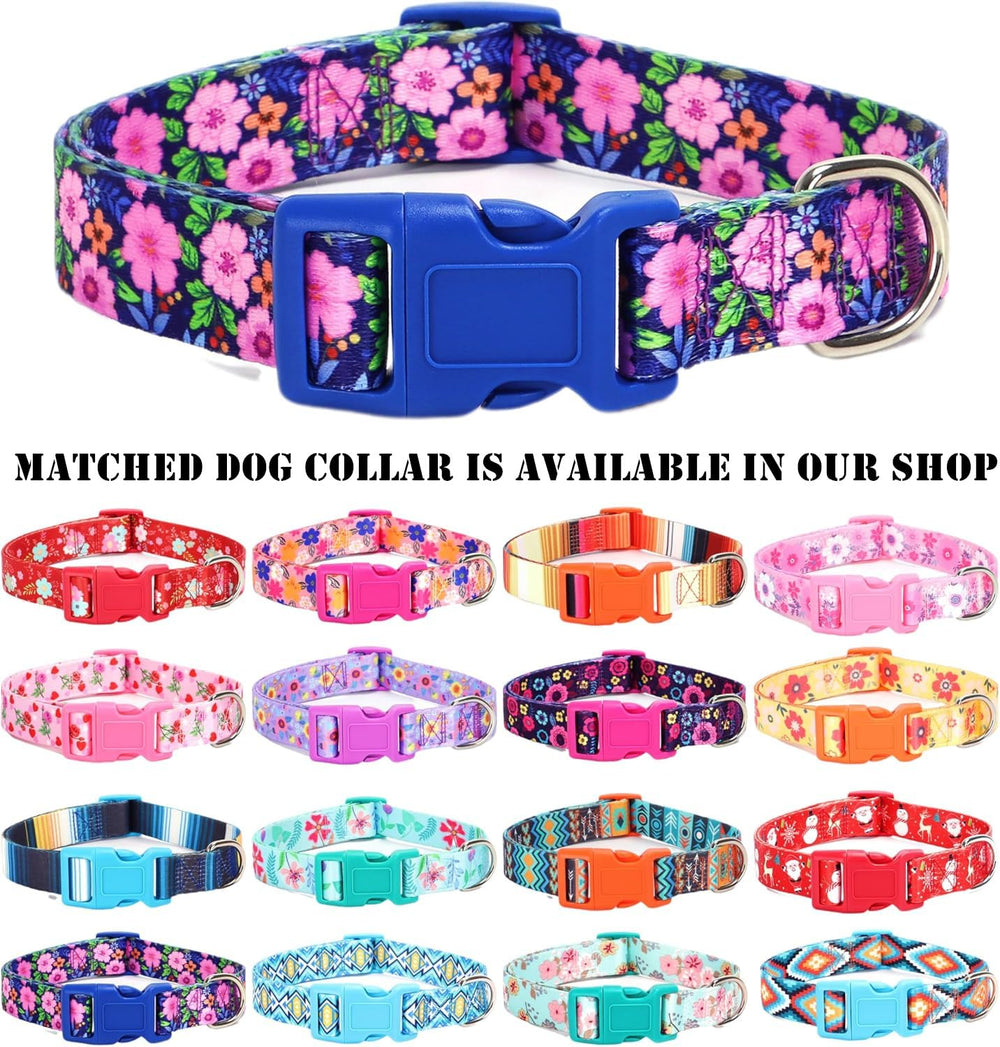 Moonpet Step-in Dog Harness Dark Flower leash-set demonstrates matching pattern convenience