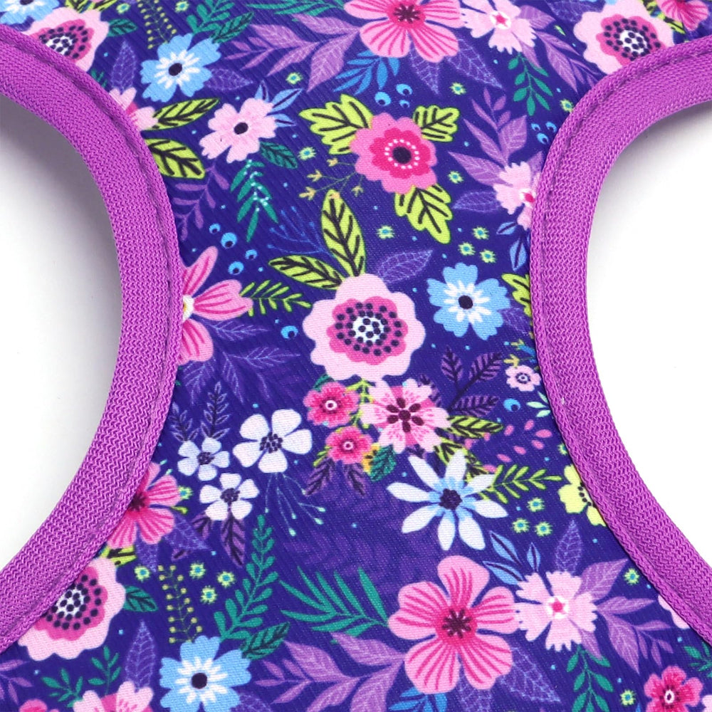Moonpet Step-in Dog Harness Dark Flower reflective strips boost night visibility