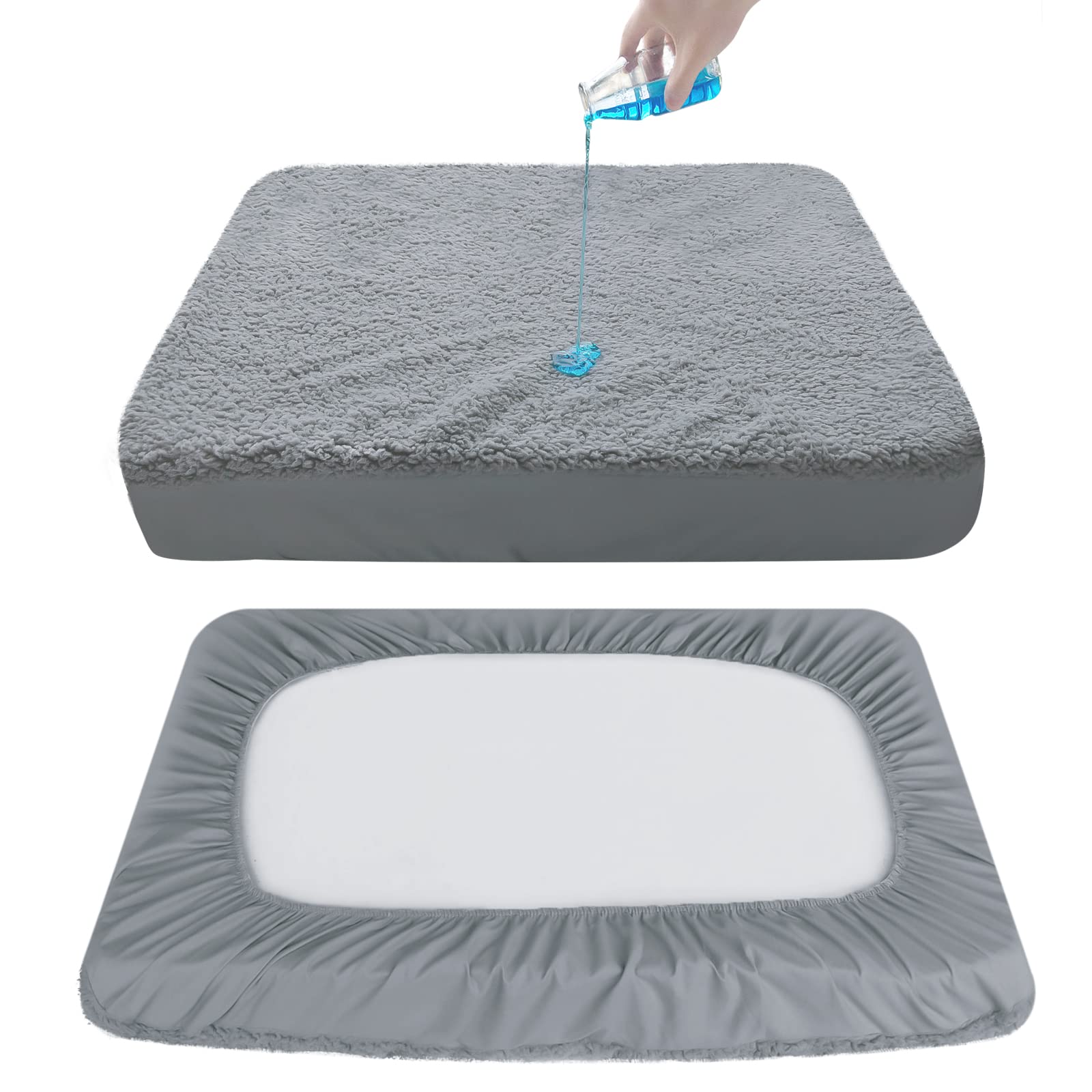 Moonsea dog bed cover waterproof backing to prevent leaks.