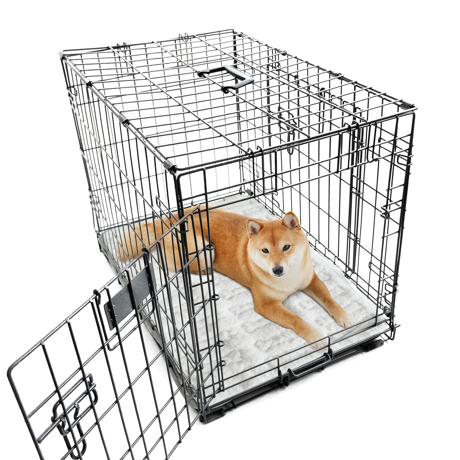 Moonsea dog bed crate mat arrives vacuum packed and fluffs to full softness.