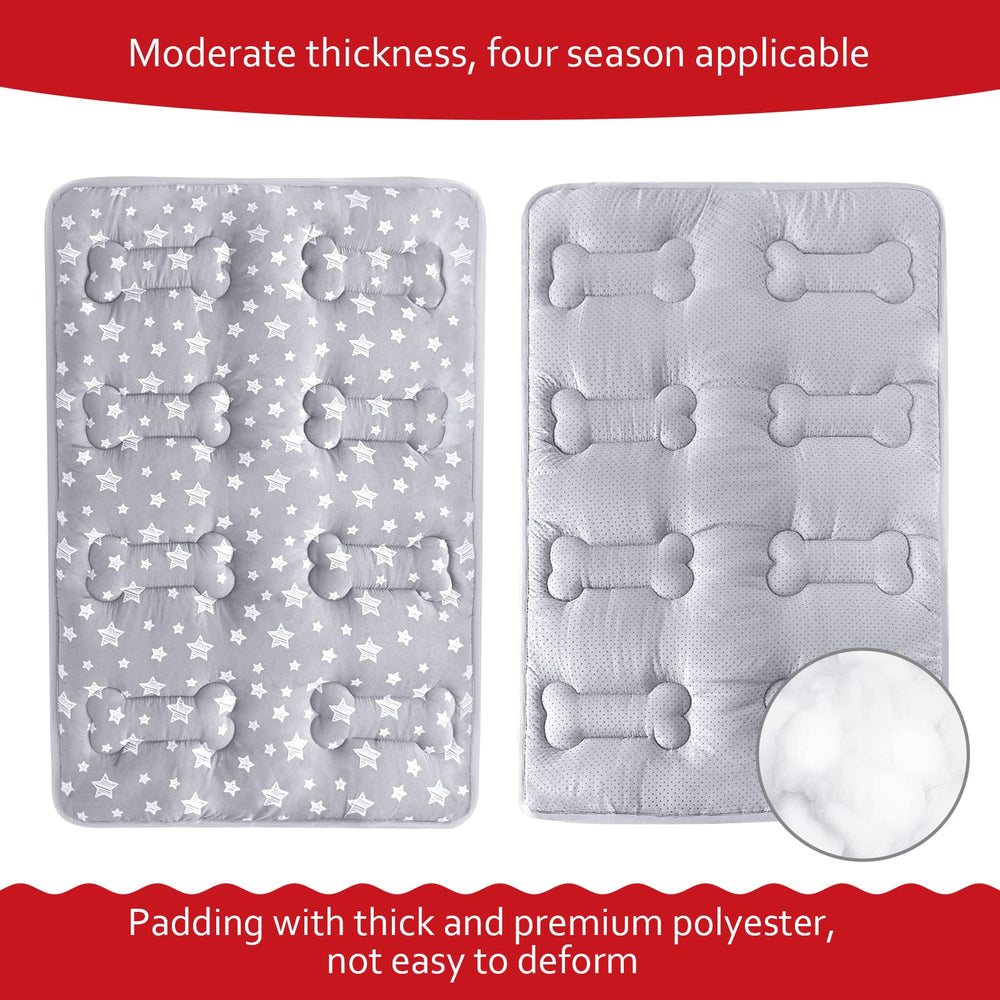 Moonsea dog crate mat anti-slip bottom prevents shifting on wood floors.