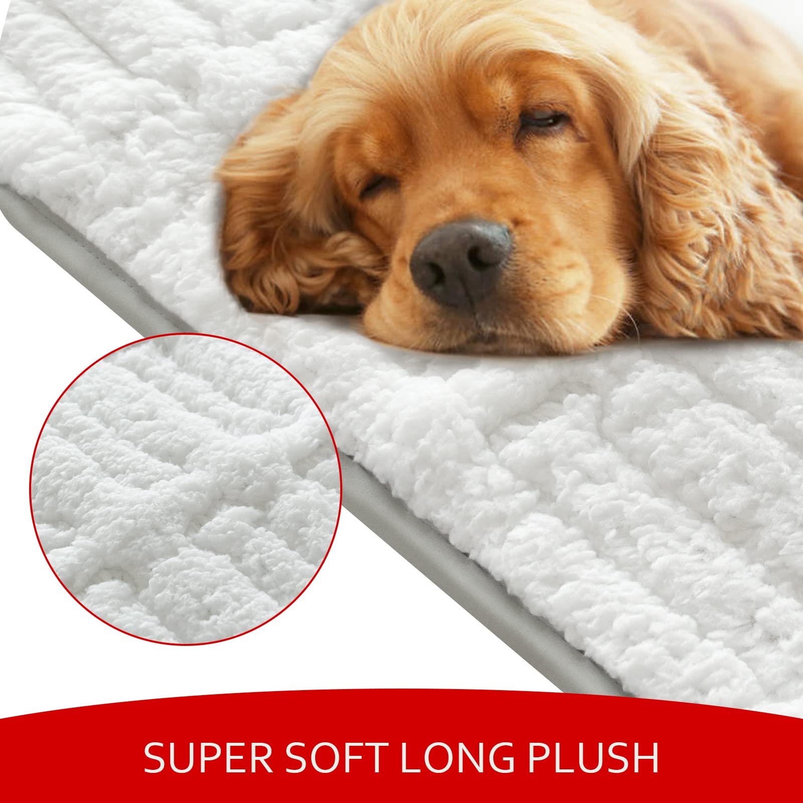 Moonsea dog crate mat anti-slip bottom keeps mat in place on hardwood floors for safer naps