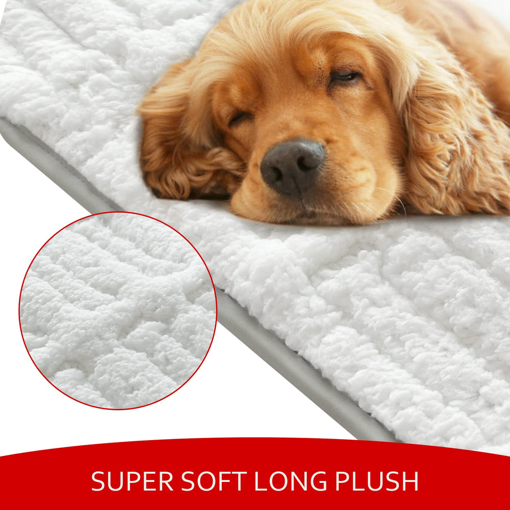 Moonsea dog crate mat anti-slip bottom keeps mat in place on hardwood floors for safer naps