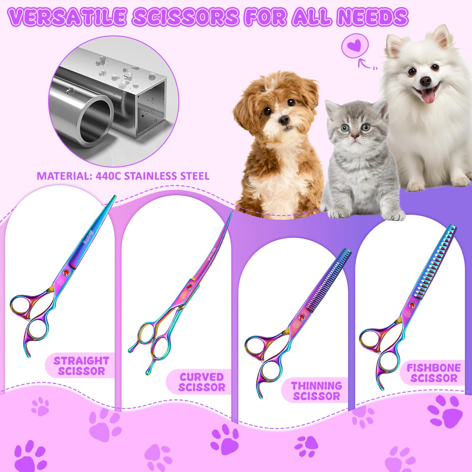Moontay chunkers scissors for thinning dense coats with gentle snips
