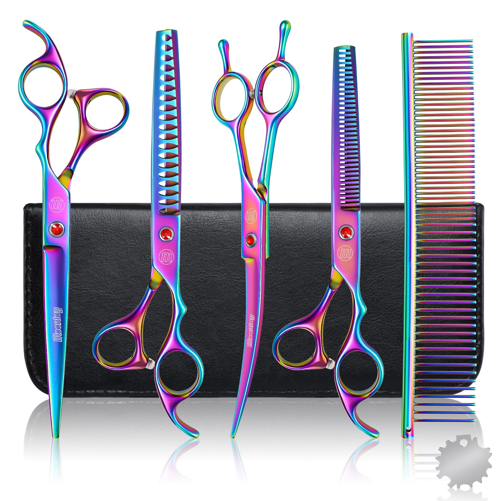 Moontay curved grooming scissors for precise head and ear trimming