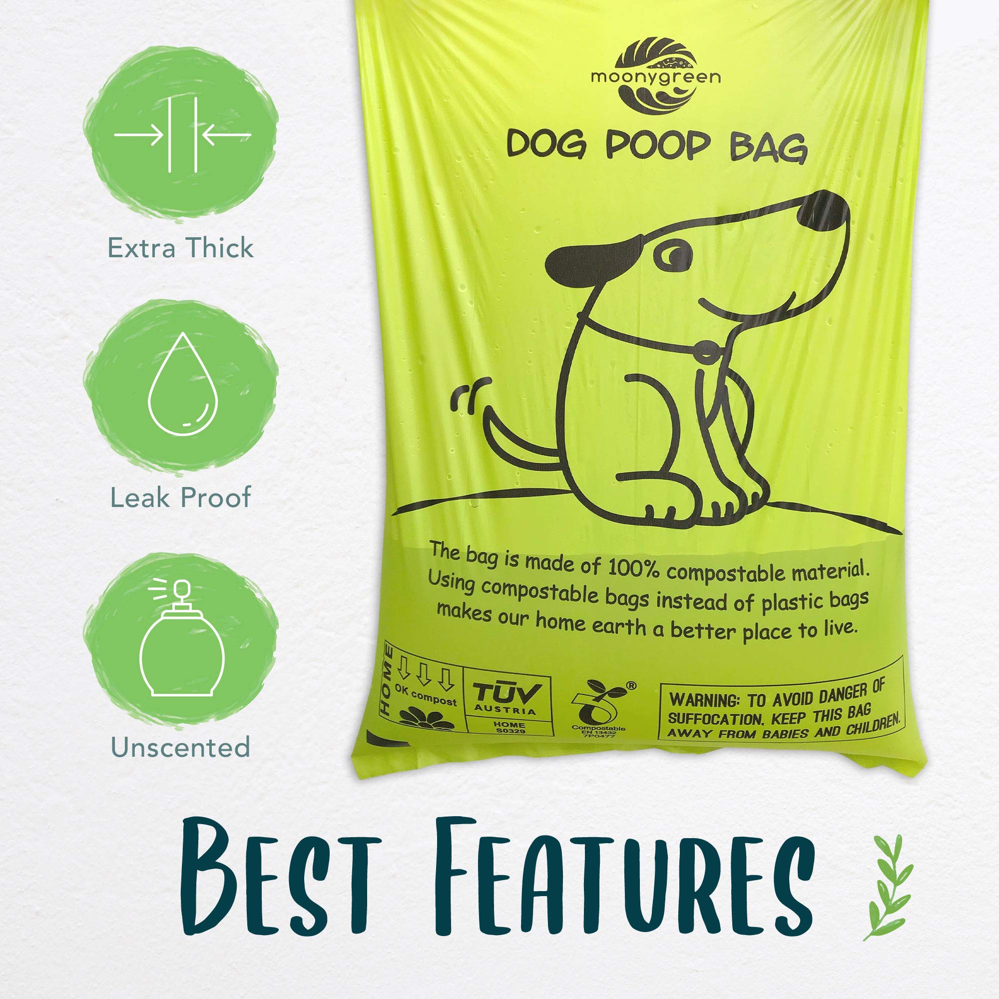 Moonygreen leak-proof bags help keep hands clean during cleanup.