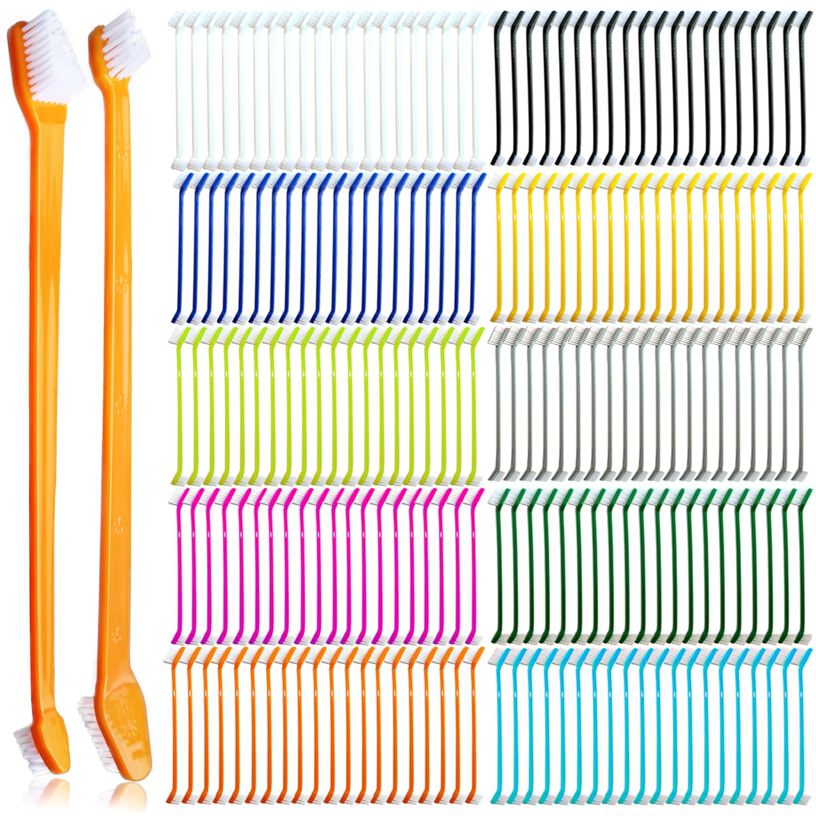 MoonyMars dog-cat toothbrush bulk pack with color-coded brushes for multiple pets.