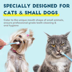 MoonyMars mini-head toothbrush blue reaches tight spots for cats and small dogs.