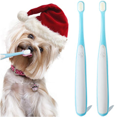MoonyMars small dog toothbrush kit blue with two brushes for easy at-home dental care.