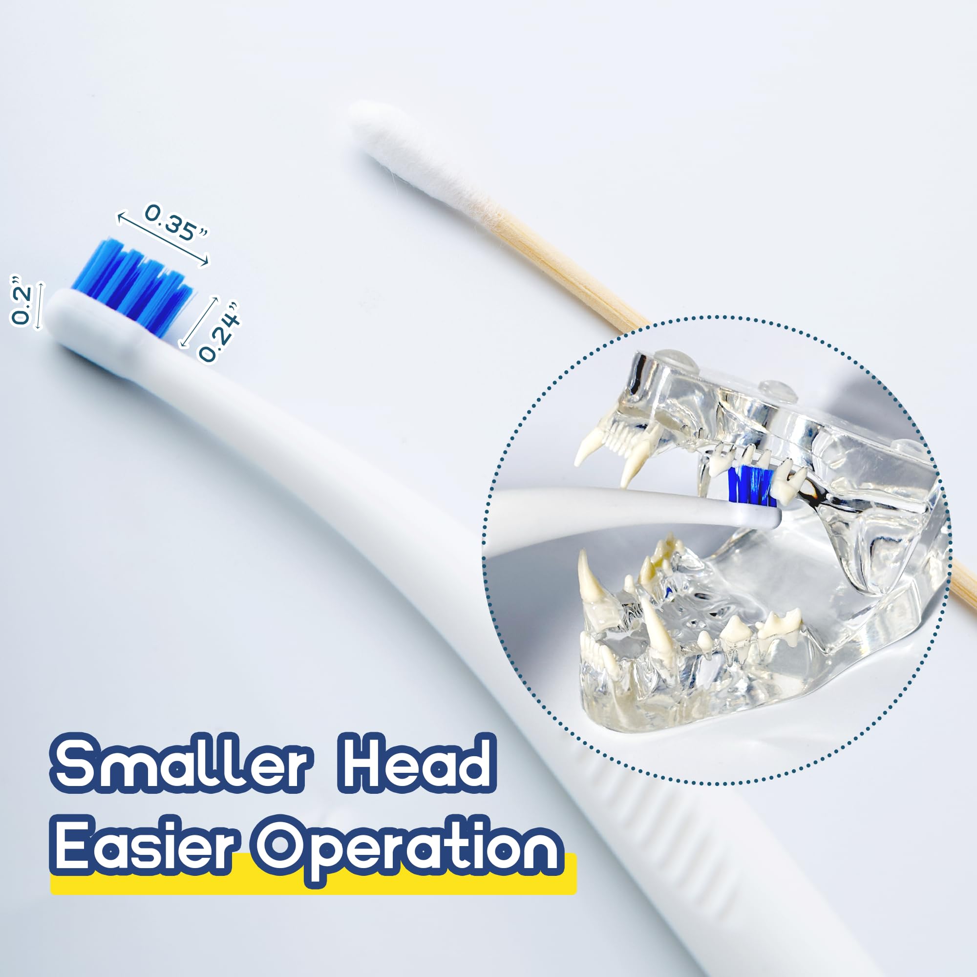 MoonyMars tilted-head 15-degree aids pet-friendly brushing that contours to teeth.
