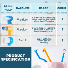 MoonyMars toothbrush kit horizontal head for daily care and deep cleaning