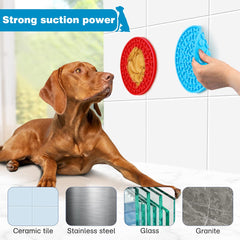 MooonGem dog lick pad suction-cups securely attach to tubs or tiles for bath time