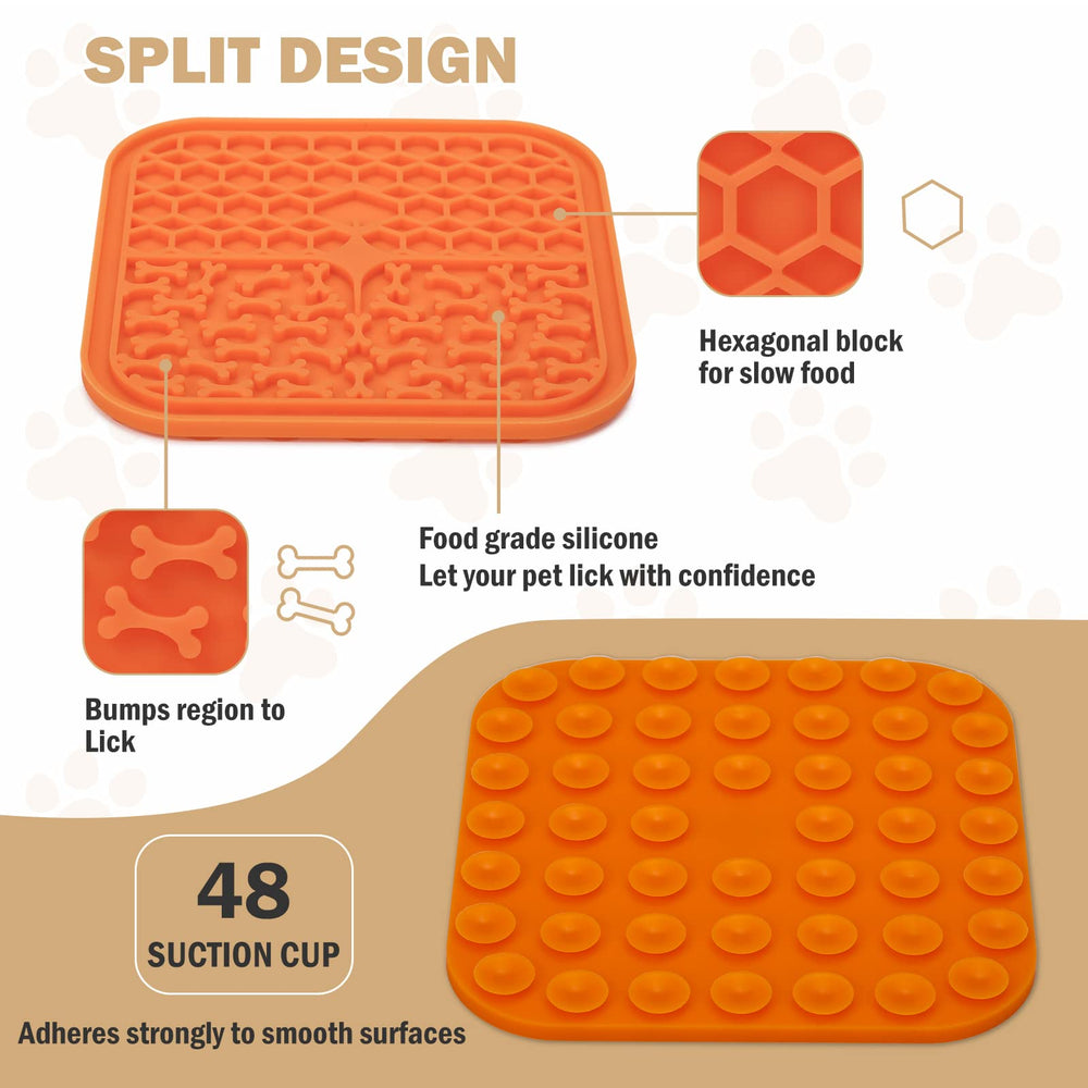MooonGem Lick Mat 2-pack with scraper provides complete set for easy cleanup.