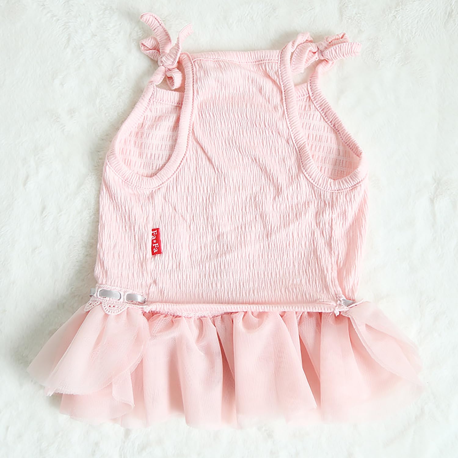 Moorfowl French Bulldog Princess Pink Tutu Dress bowknot detail adds charming focal point