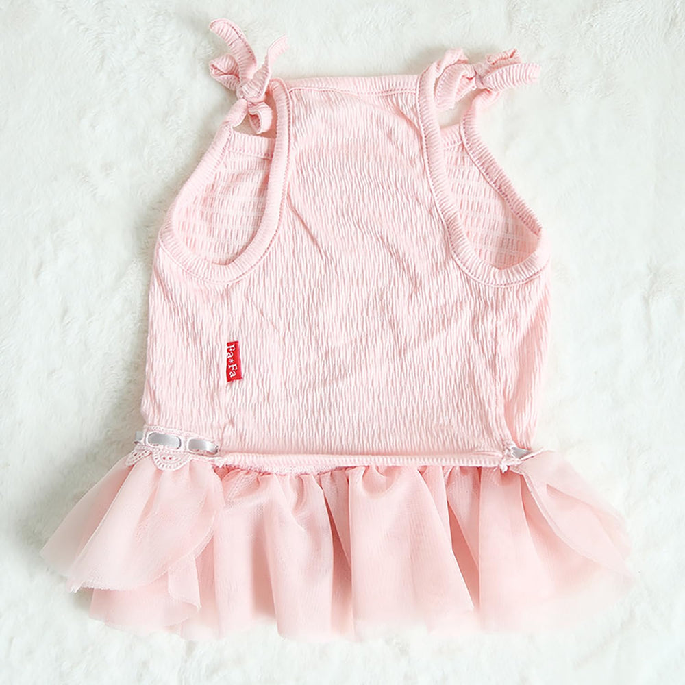 Moorfowl French Bulldog Princess Pink Tutu Dress bowknot detail adds charming focal point