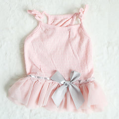 Moorfowl French Bulldog Princess Pink Tutu Dress chest girth shows measurements for easy sizing