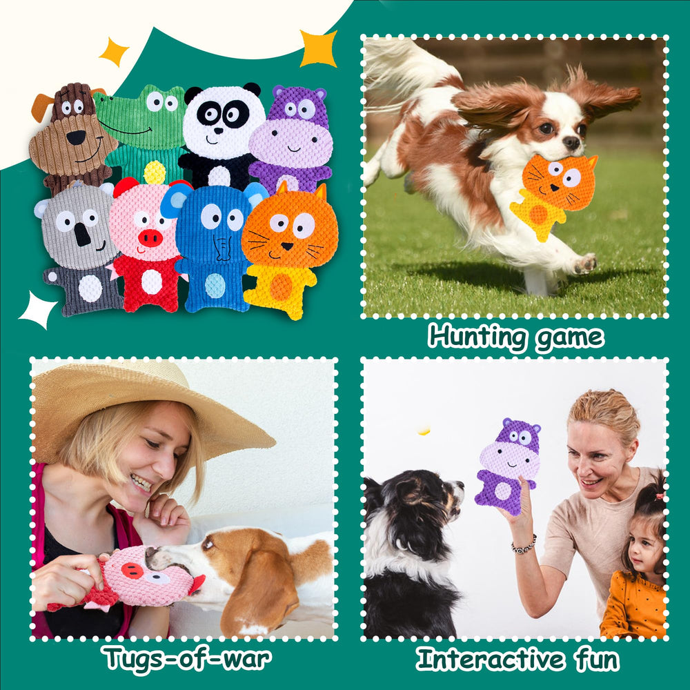 Mootop no stuffing dog toy fox - crinkle sounds awaken senses and extend playtime