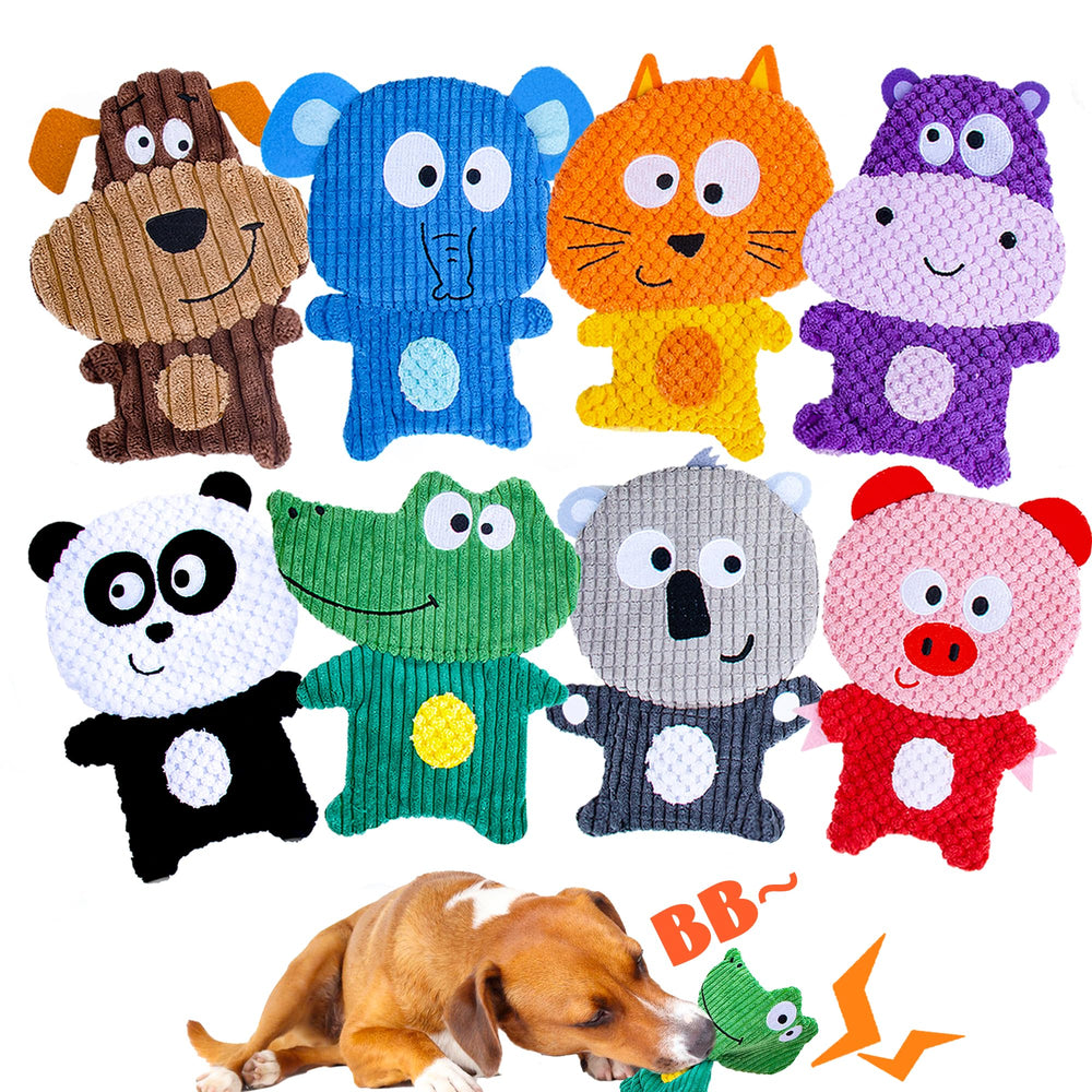 Mootop no stuffing dog toy hippo - engaging squeak aids interactive play and teething
