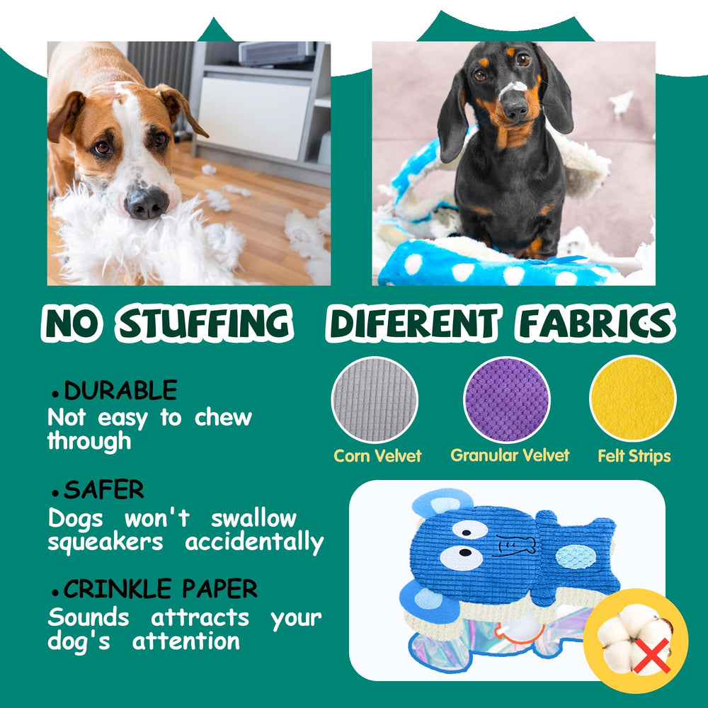Mootop no stuffing dog toy pig - soft plush with squeak boosts curiosity during solo play