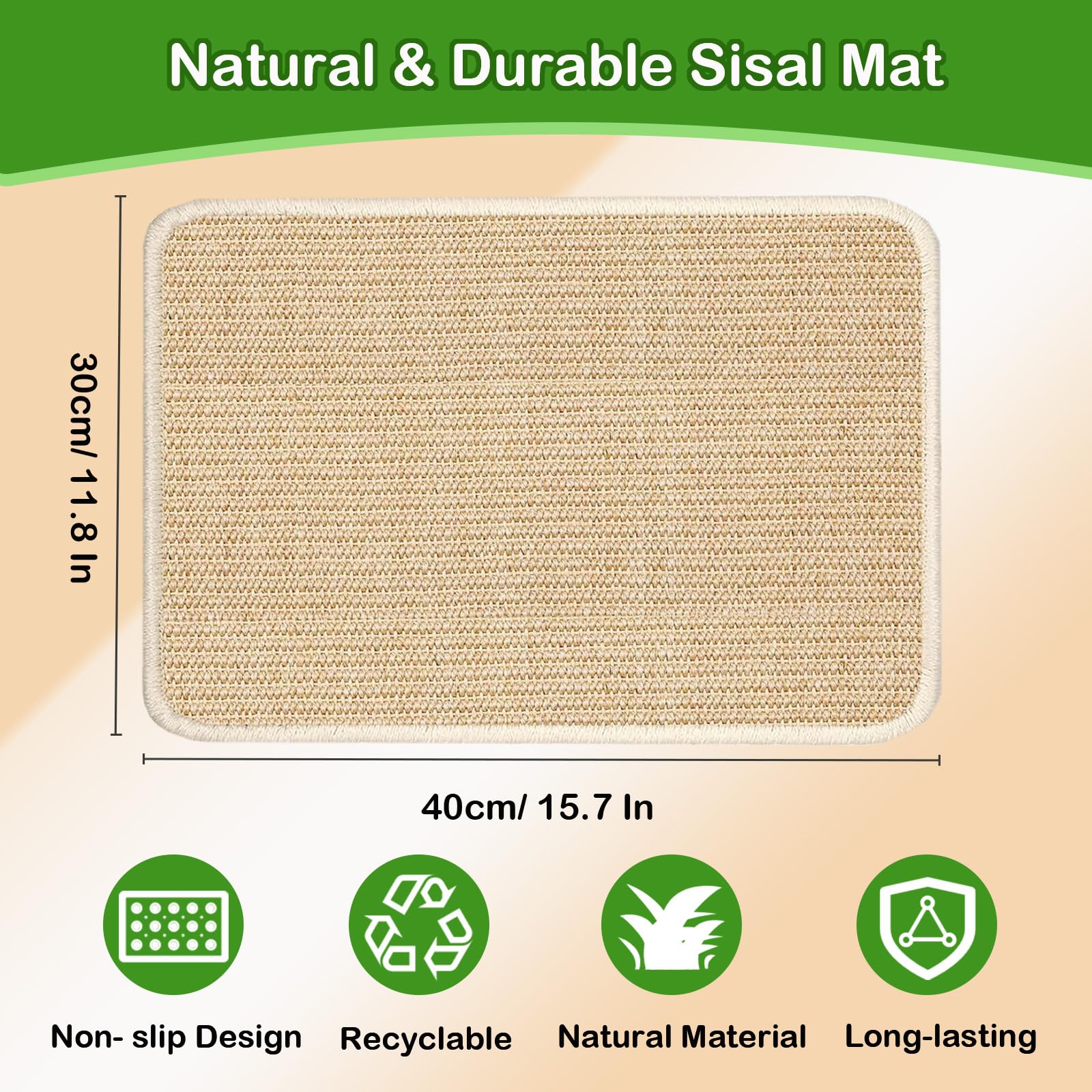 Mooydee rabbit scratching pad anti-slip back with double-sided tape ensures secure play.