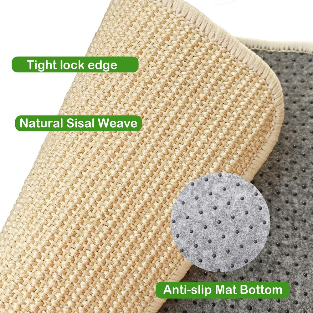 Mooydee rabbit scratching pad beige color blends with home decor while entertaining pets.