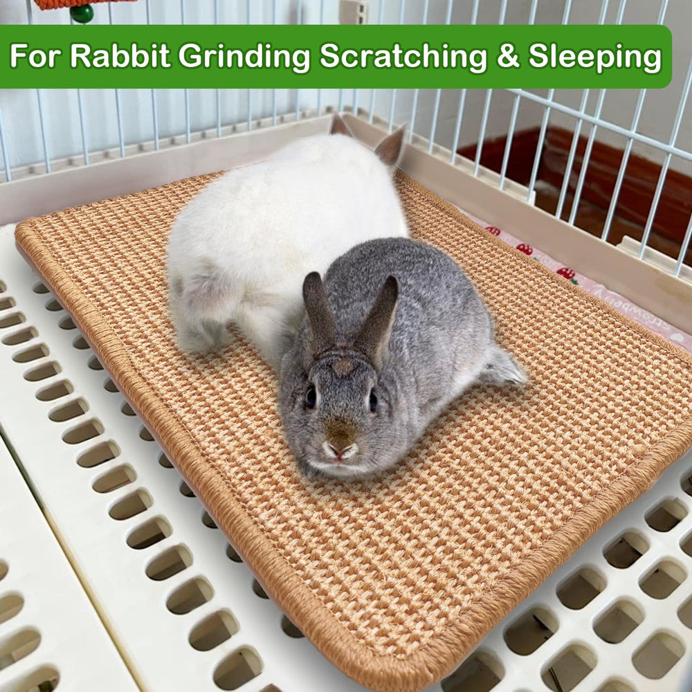 Mooydee rabbit scratching pad closeup fibers emphasizes durable twisted sisal texture